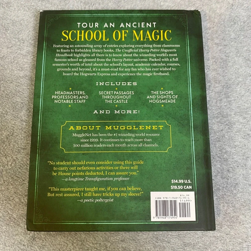 Media Lab Books Harry Potter Hogwarts Handbook Green Unofficial Guide EUC